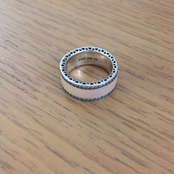 Pink Enamel Pandora Ring Band - Picture 2 of 8